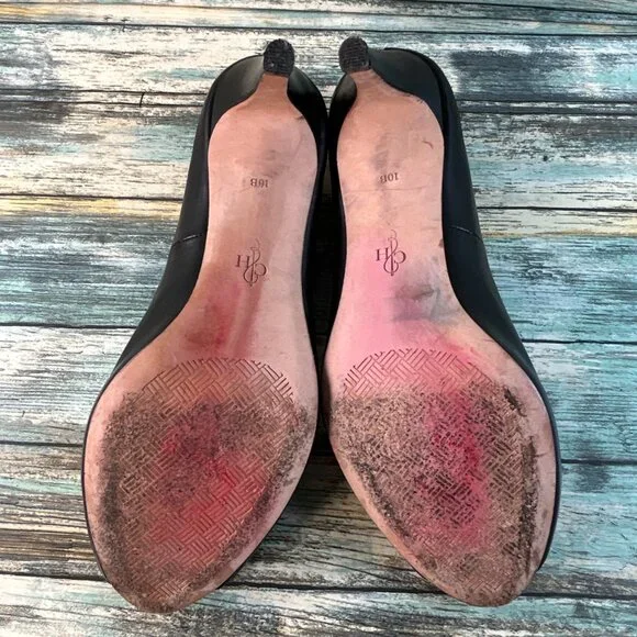 Cole Haan Pumps Womens Size 10B Black Leather Open Toe Dress Work Shoes Heels - Picture 7 of 14